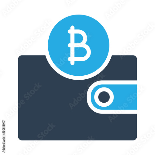 Bitcoin wallet  Vector Icon which is suitable for commercial work and easily modify or edit it

