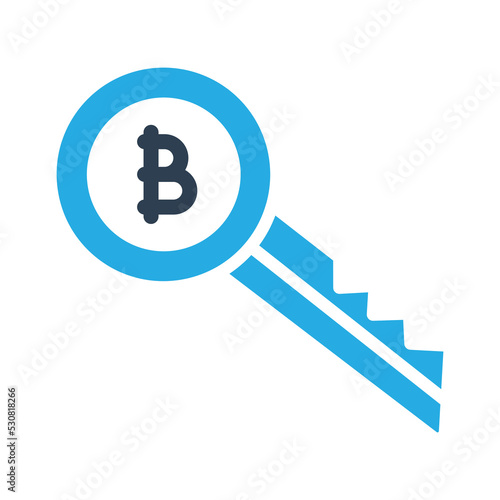 Bitcoin key  Vector Icon which is suitable for commercial work and easily modify or edit it
