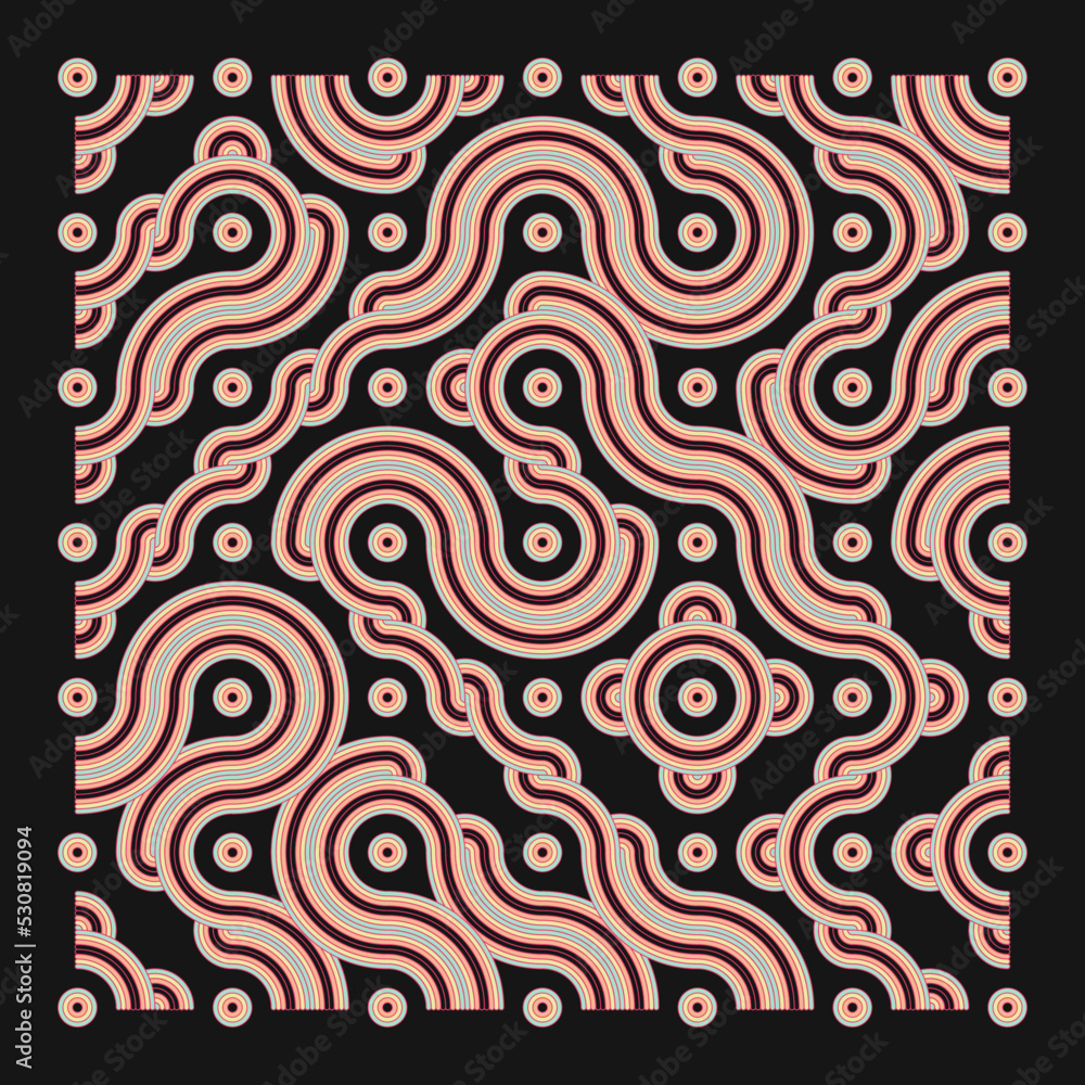 Obraz premium Color truchet tiling connections illustration