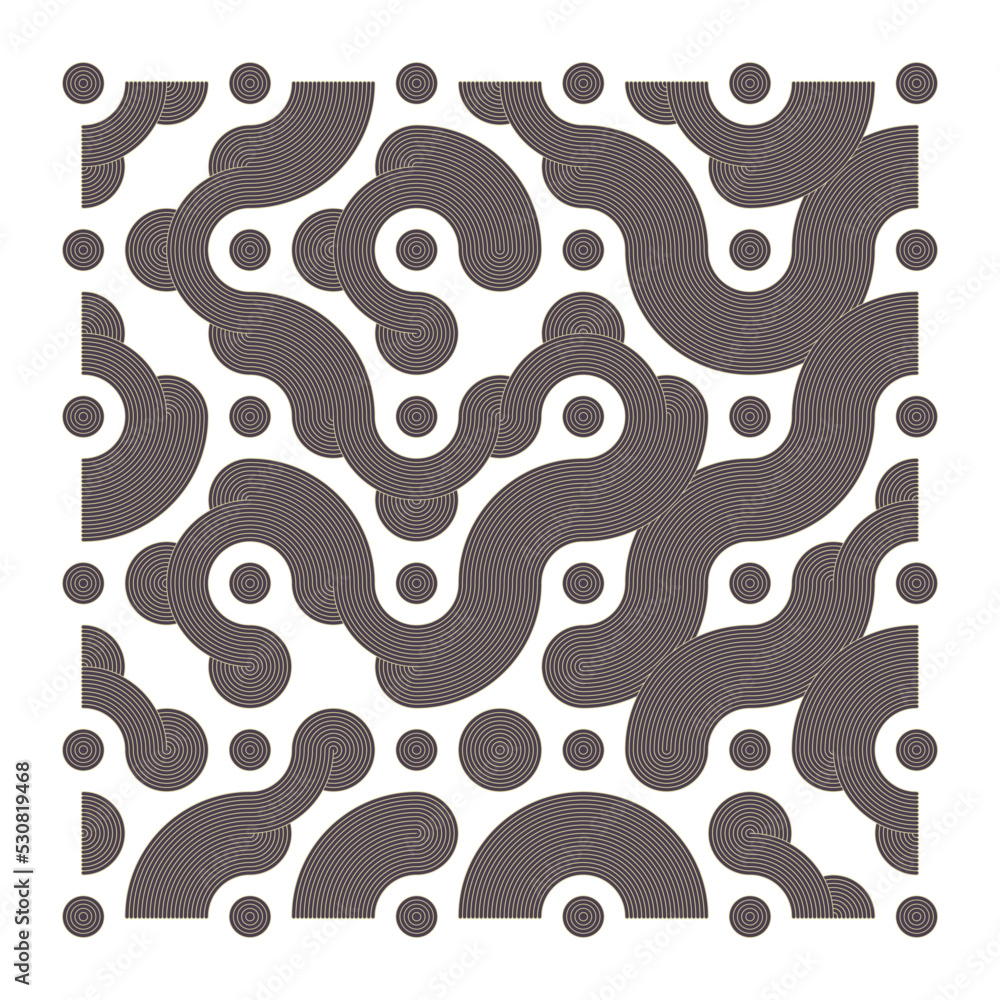 Fototapeta premium Color truchet tiling connections illustration