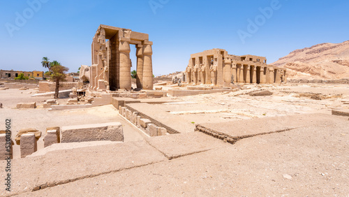 The Ramesseum on the west bank of Luxor, Egypt