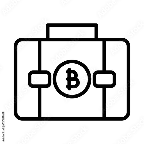 Bitcoin briefcase Vector Icon which is suitable for commercial work and easily modify or edit it 