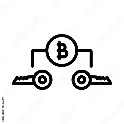 Bitcoin key Vector Icon which is suitable for commercial work and easily modify or edit it