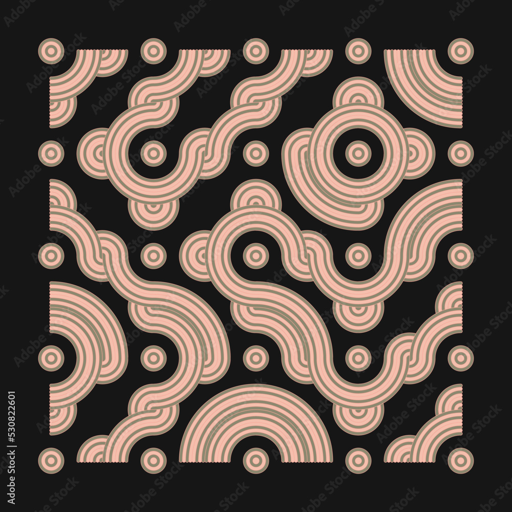 Naklejka premium Color truchet tiling connections illustration