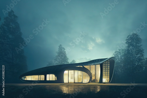 Modern futuristic construction