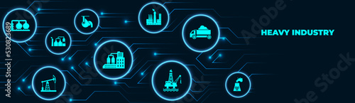 heavy industry icon concept – engineering, oil and construction industry – vector illustration EPS 10