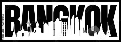 Bangkok skyline silhouette vector design