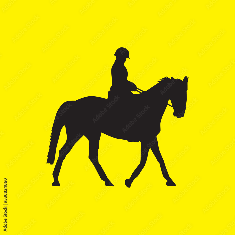 silhouette of a horse, a dressage rider on a horse logo vector image silhouette of a horse, a dressage rider on a horse logo vector image