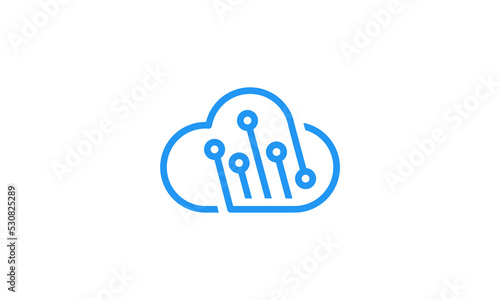cloud technology logo design inspiration. connection lines icon vector.