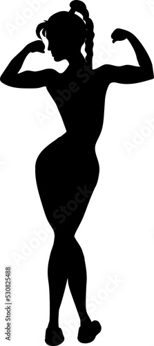 A young girl with a beautiful muscular body Silhouette blackA young girl with a beautiful muscular body Silhouette black