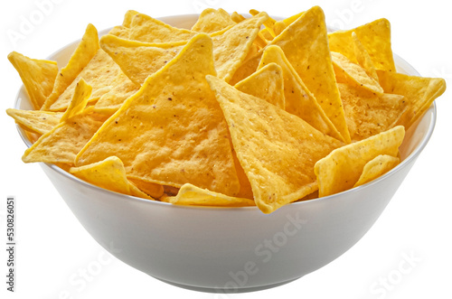 Corn chips, mexican nachos isolated