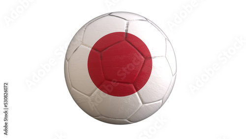 Drapeau du Japon incrust   dans un ballon de football avec couche Alpha fond transparent