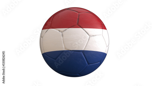 Drapeau du Pays Bas incrusté dans un ballon de football avec couche Alpha fond transparent