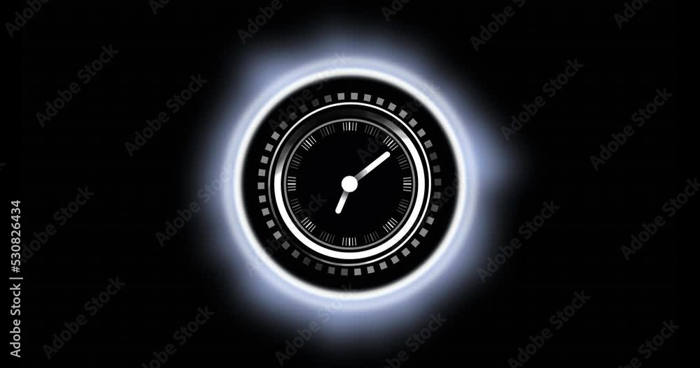 Animation of scope scanning with clock on black background Animation of scope scanning with clock on black background