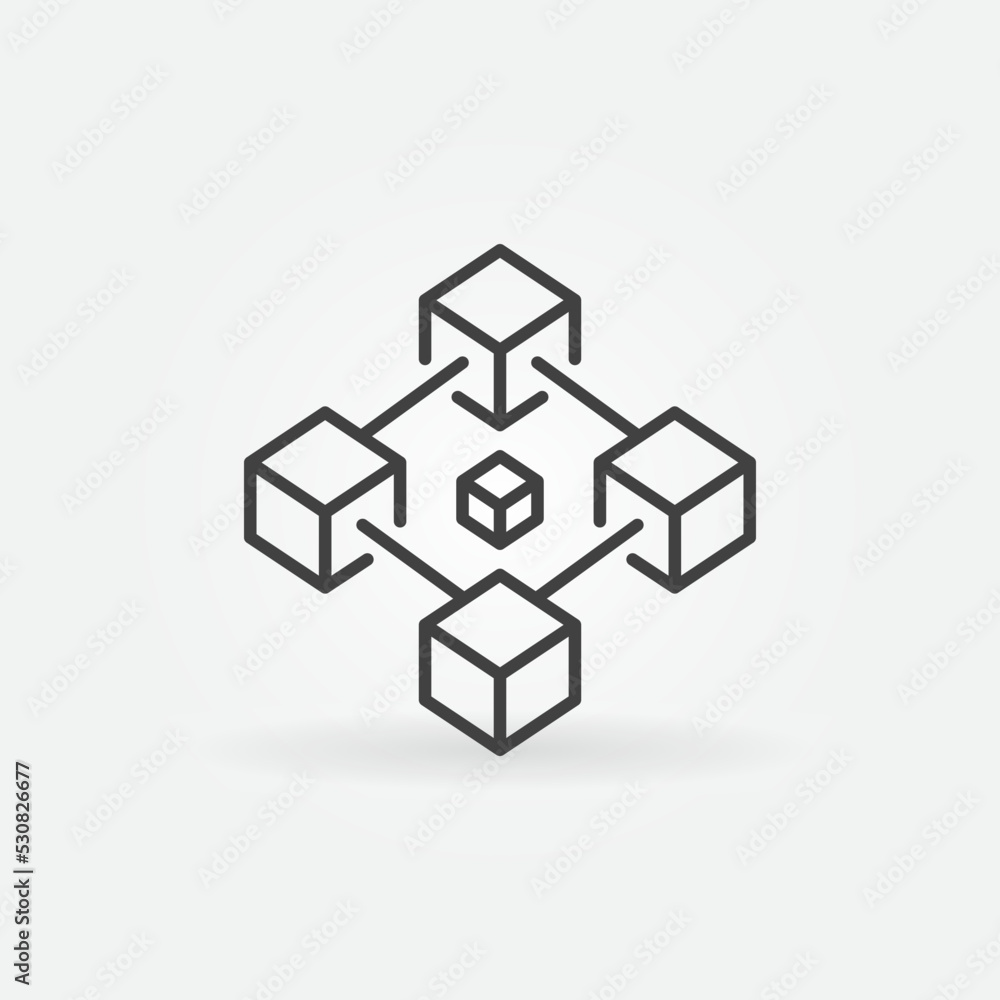 Block Chain vector concept line icon or Cryptocurrency sign Block Chain vector concept line icon or Cryptocurrency sign