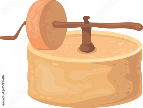 Retro oil press. Traditional olive product making