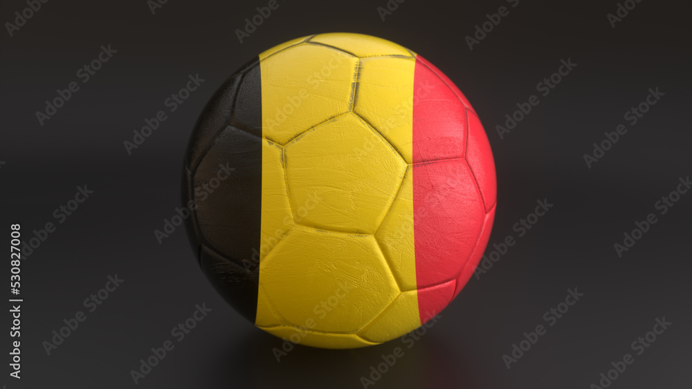 Drapeau de la Belgique incrusté dans un ballon de football