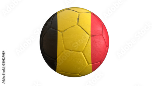 Drapeau de la Belgique incrust   dans un ballon de football avec couche Alpha fond transparent