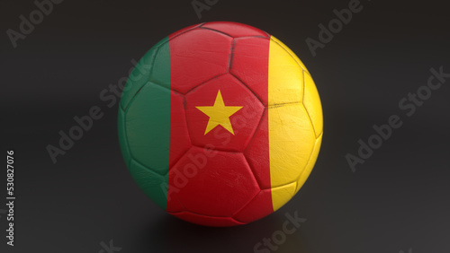 Drapeau du Cameroun incrust   dans un ballon de football