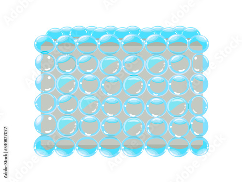 transparent air bubble wrap shockproof pack products for delivery to customer vector illustration.