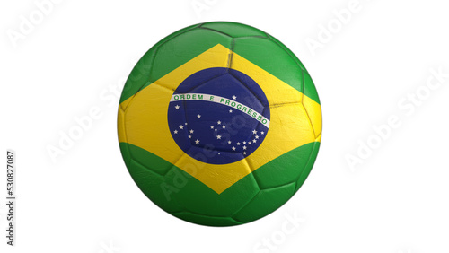 Drapeau du Br  sil incrust   dans un ballon de football avec couche Alpha fond transparent