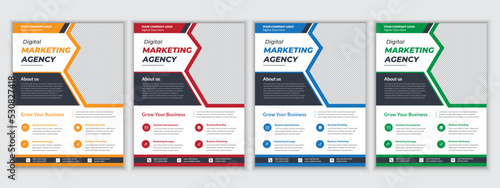 digital marketing agency simple flyer template. 