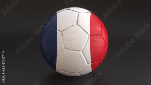 Drapeau de la France incrust   dans un ballon de football