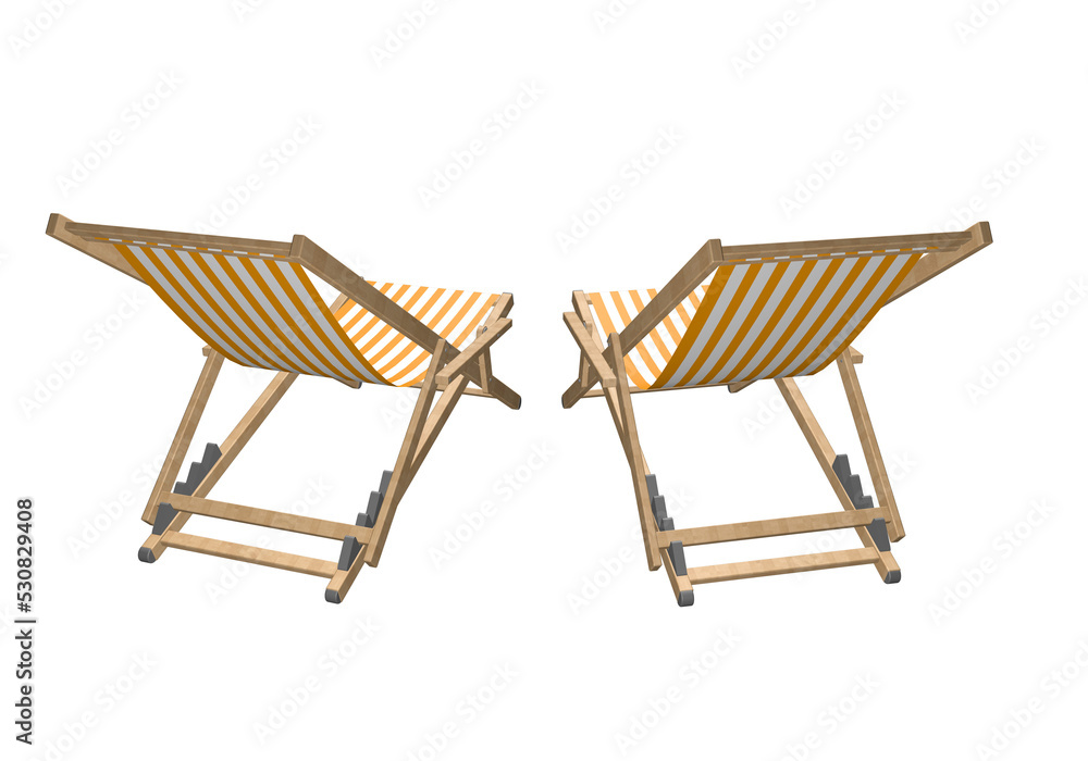 3d rendering of resealable deck chair