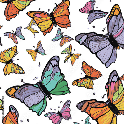 seamless pattern with butterflies