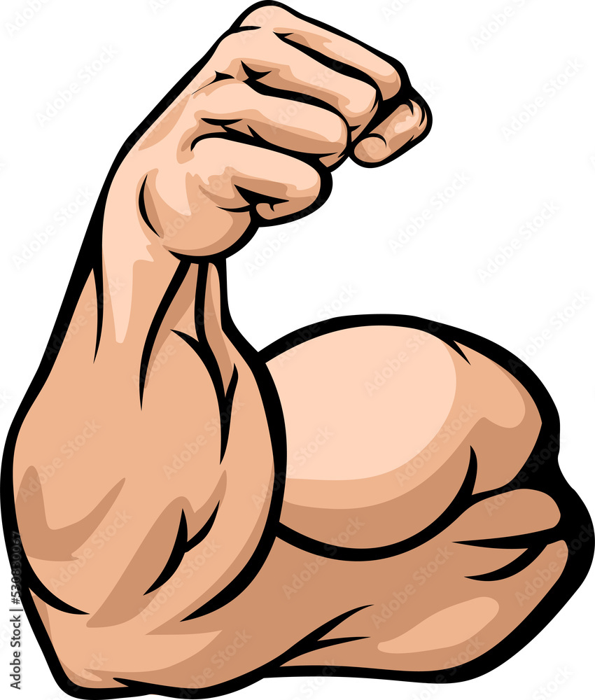Strong Arm Showing Biceps Muscle - obrazy, fototapety, plakaty 