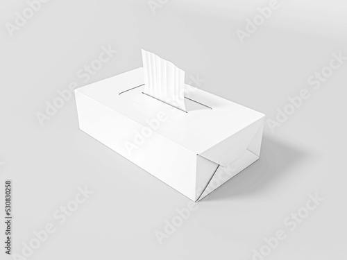 Facial tissue paper box mockup for packaging and branding. box with white paper napkins mockup. 2d rendered illustration