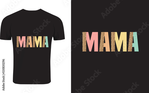 Mama Retro wavy T-shirt design SVG typography concept 