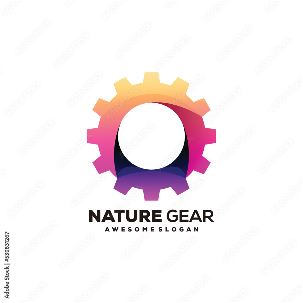 gear colorful logo gradient design