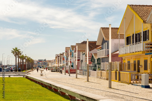 Houses on the beach of Costa Nova, Aveiro
