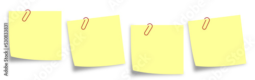 set of papers note paper blank sign tag label. old blank paper with clip	
