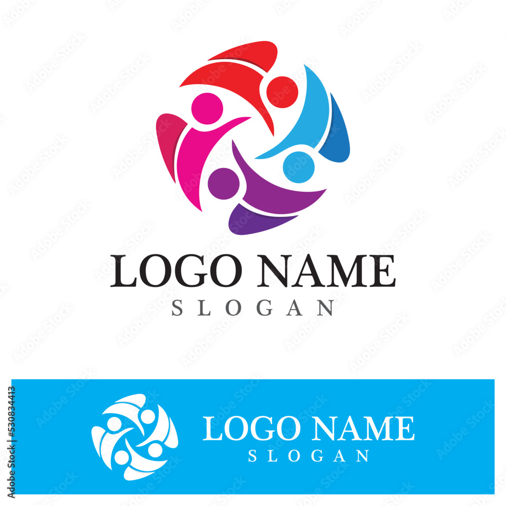 Fototapeta premium Community logo and symbol vector