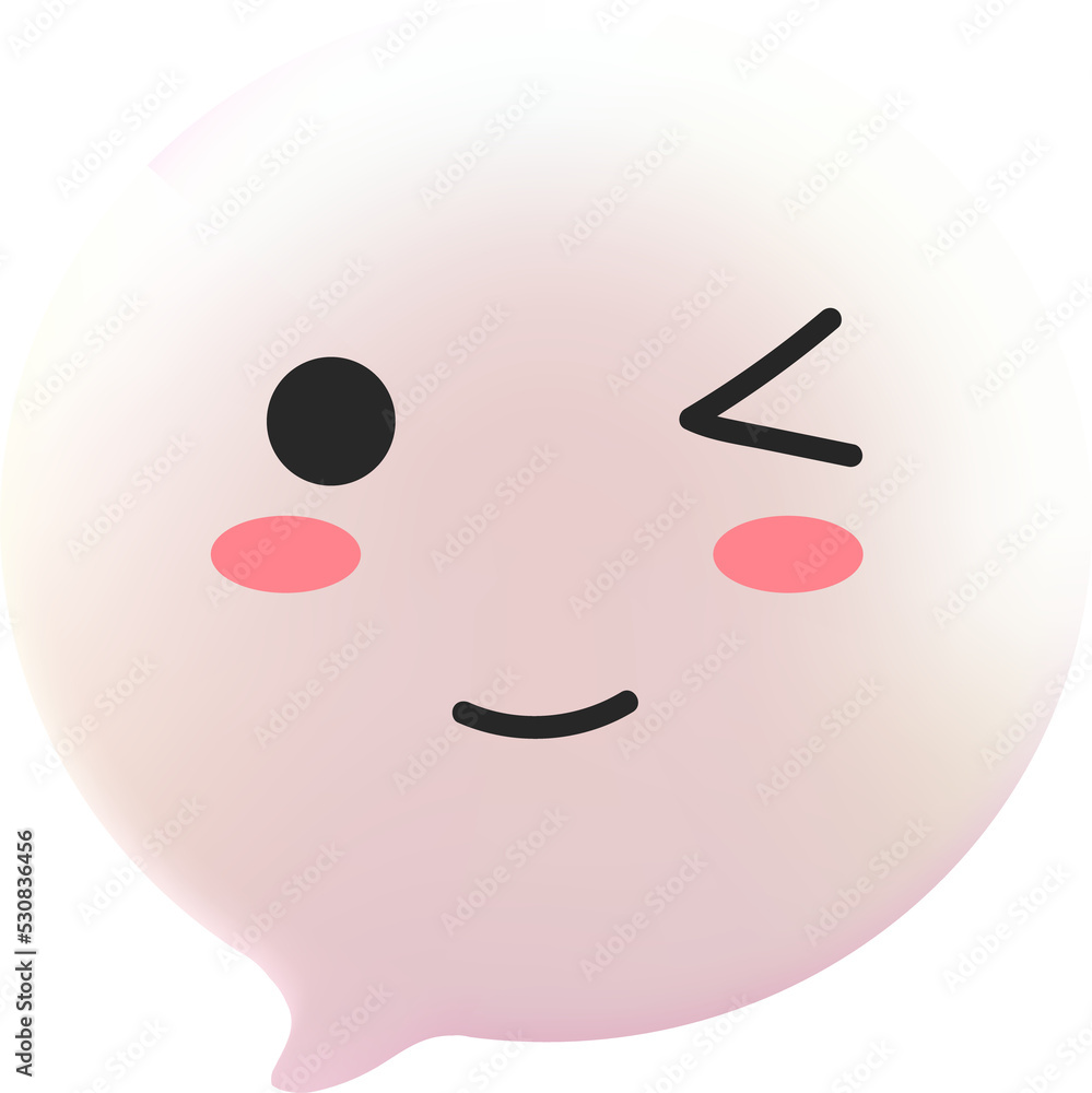 cute kawaii emoticon bubble chat 3d cute kawaii emoticon bubble chat 3d