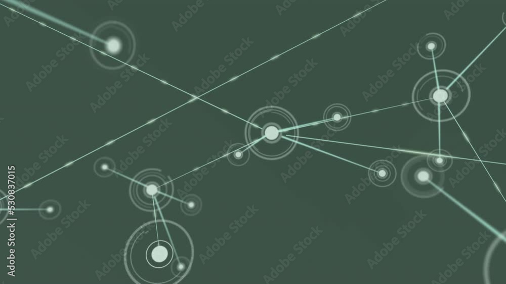 Digital animation of network of connections floating against grey background Digital animation of network of connections floating against grey background