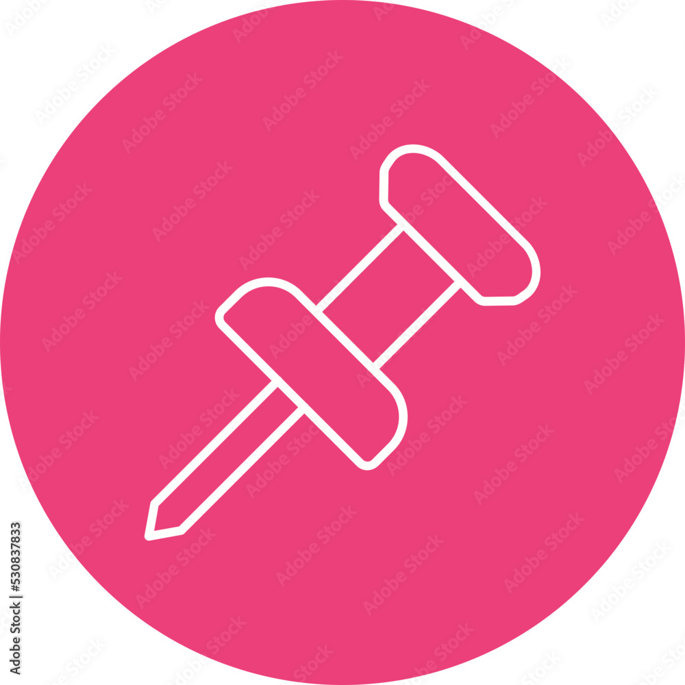 Pushpin Multicolor Circle Line Inverted Icon Pushpin Multicolor Circle Line Inverted Icon