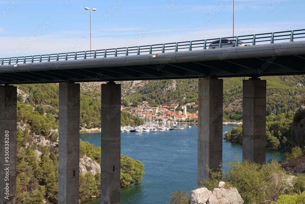 Small town of Skradin on Krka river Small town of Skradin on Krka river