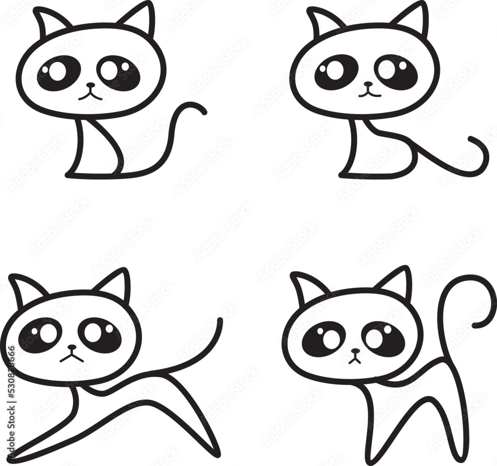 Obraz premium cute cat illustration vector for kids