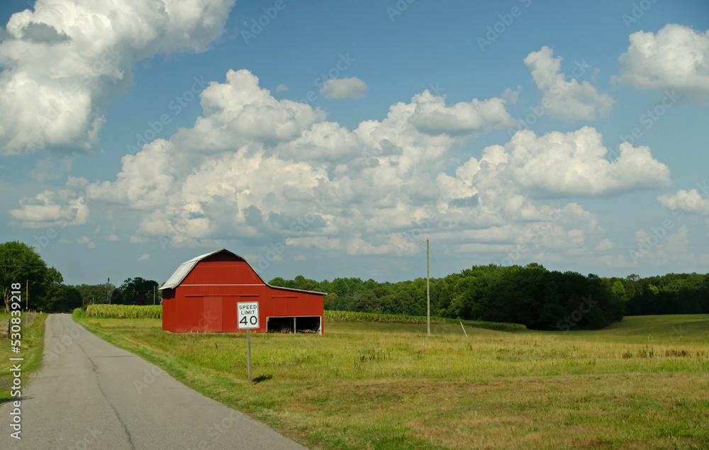 landscape with barn and sky landscape with barn and sky