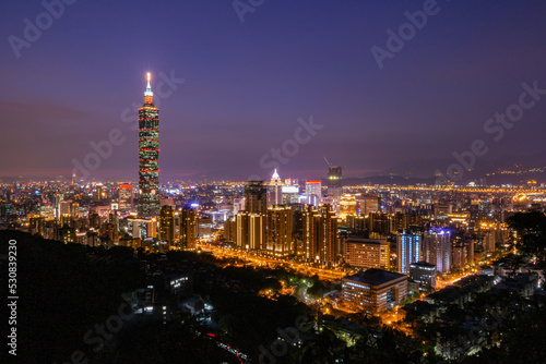 Night landscape of Xinyi District cityscape