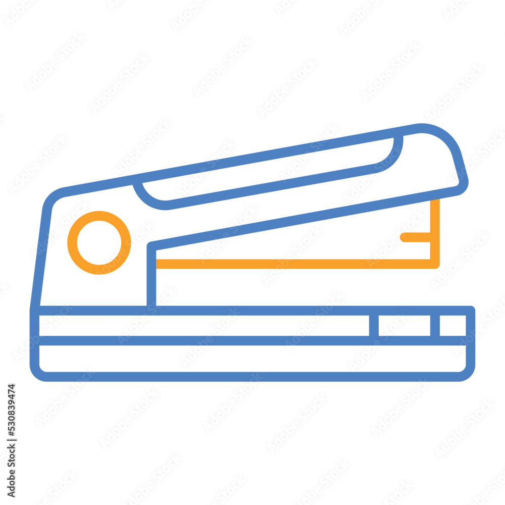 Stapler Blue And Orange Line Icon Stapler Blue And Orange Line Icon