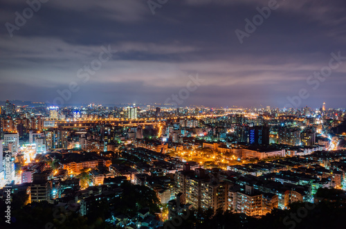 Wallpaper Mural Night aerial view of the cityscape of Wenshan District of Taipei from Xianjiyan Torontodigital.ca