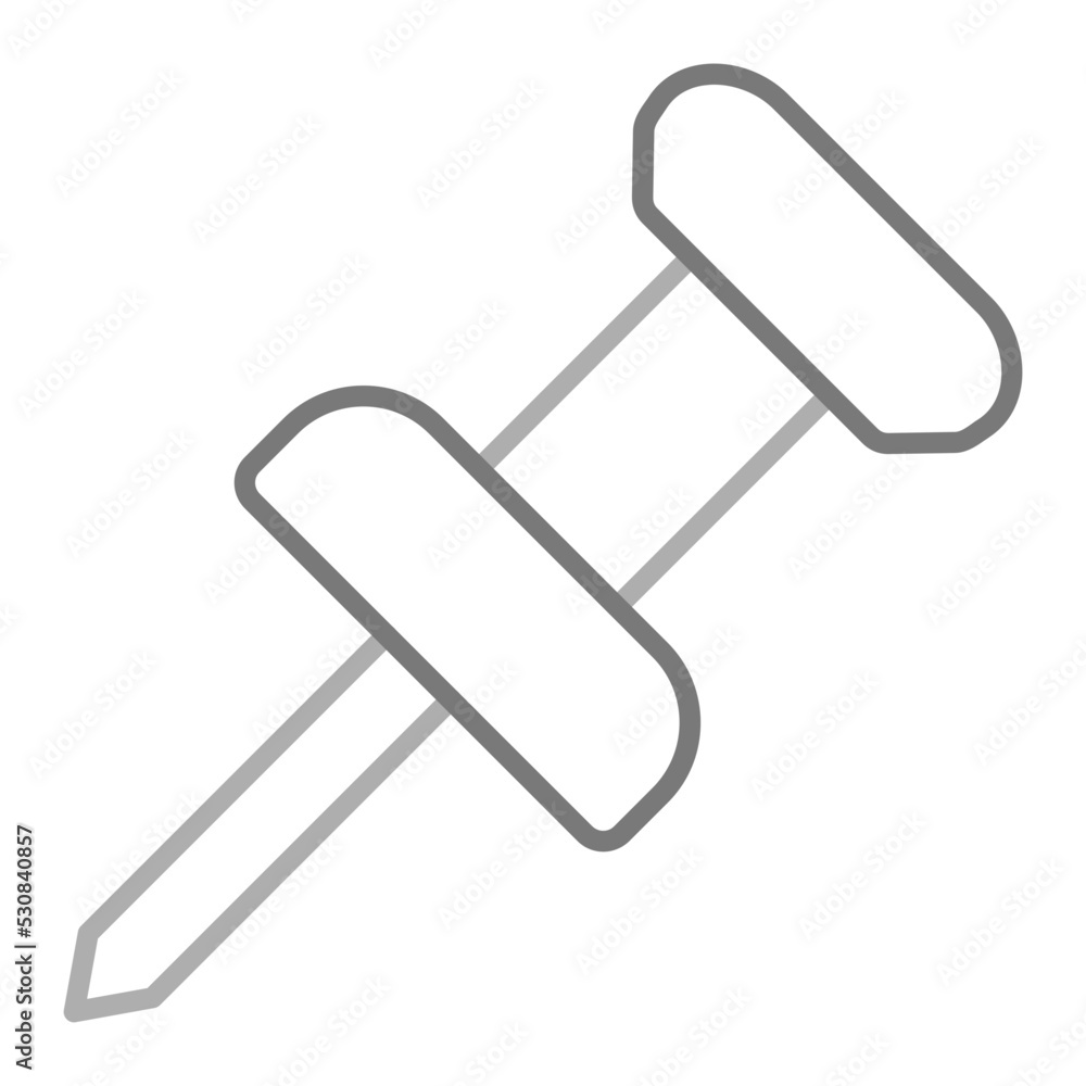 Pushpin Greyscale Line Icon Pushpin Greyscale Line Icon