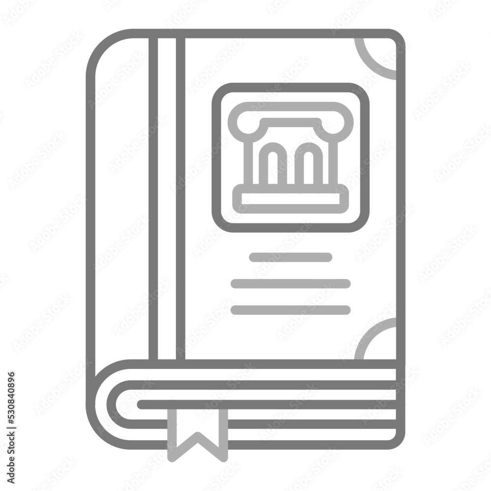 History Book Greyscale Line Icon History Book Greyscale Line Icon