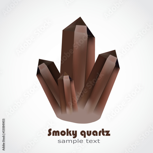 beautiful smoky quartz brown gem stone 3d shape design