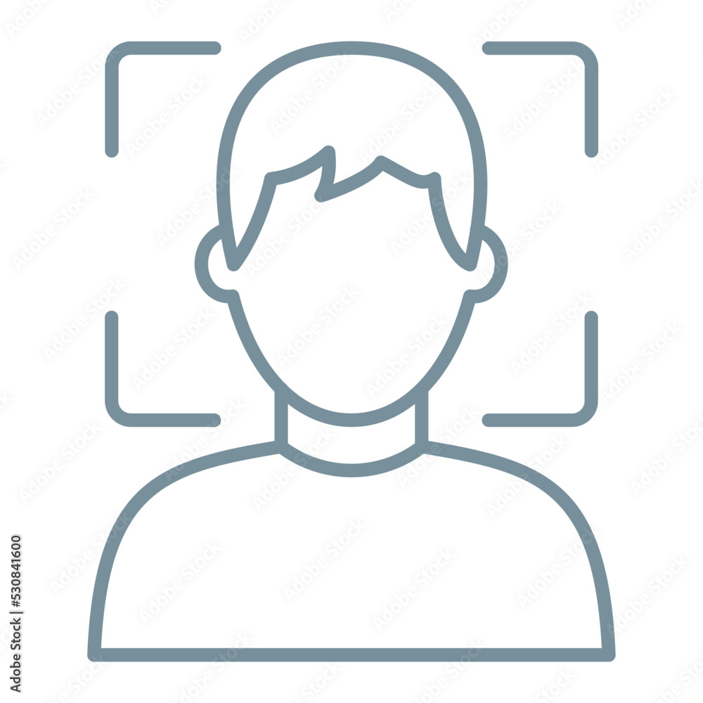 Face Scanner Multicolor Line Icon Face Scanner Multicolor Line Icon