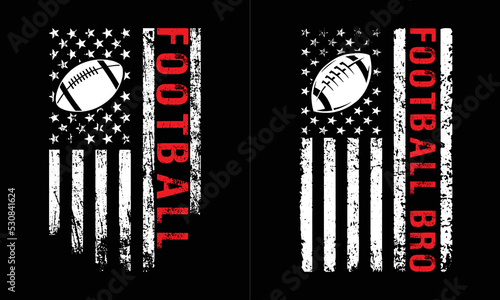 American Football Illustration. Football Bro Design